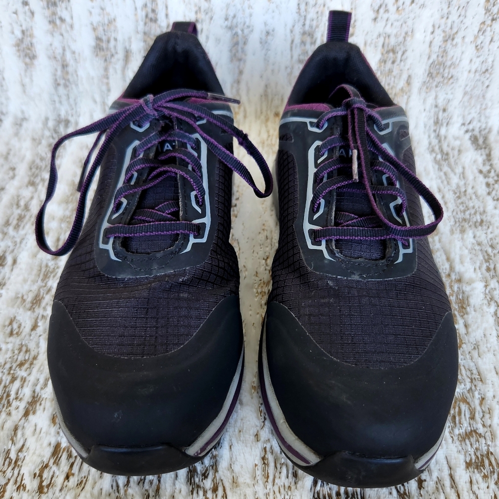 Ariat "Outpace" Composite Toe Work Shoe Black Shadow Purple | Women's Size 8 - Picture 4 of 14